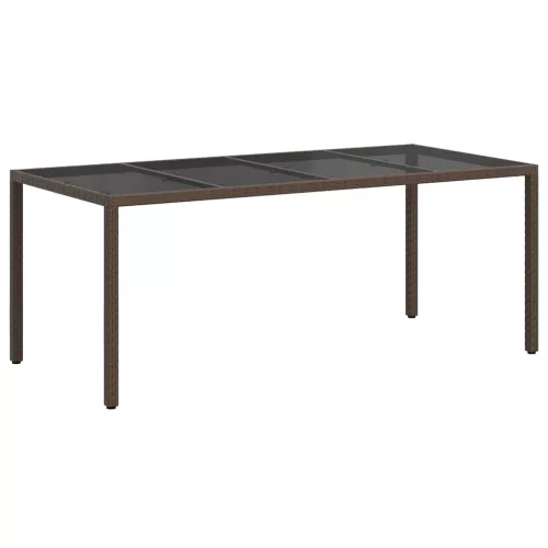 Kerti Étkezőasztal Barna 190 x 90 x 75 cm Poli rattan