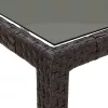 Kerti Étkezőasztal Barna 190 x 90 x 75 cm Poli rattan