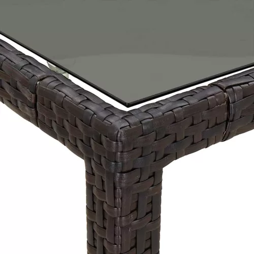 Kerti Étkezőasztal Barna 190 x 90 x 75 cm Poli rattan