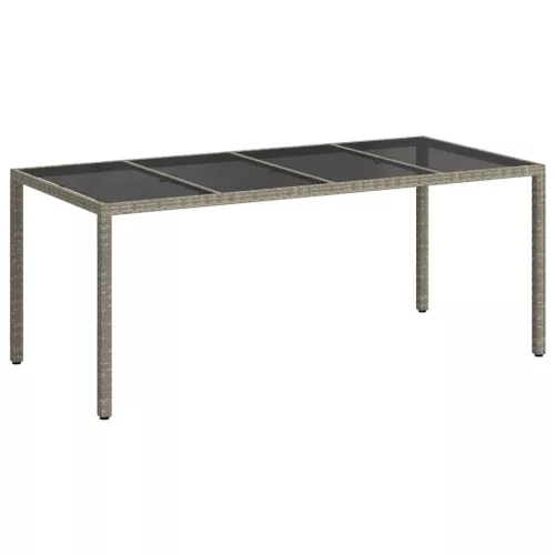 Kerti Étkezőasztal Szürke 190 x 90 x 75 cm Poli rattan