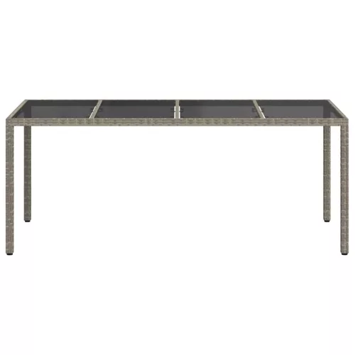 Kerti Étkezőasztal Szürke 190 x 90 x 75 cm Poli rattan