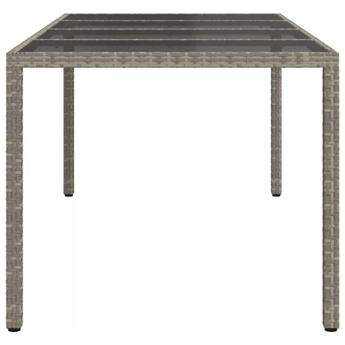 Kerti Étkezőasztal Szürke 190 x 90 x 75 cm Poli rattan