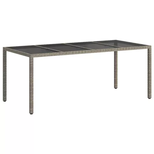 Kerti Étkezőasztal Szürke 190 x 90 x 75 cm Poli rattan