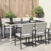 Kerti Étkezőasztal Fehér 190 x 90 x 75 cm Poli rattan