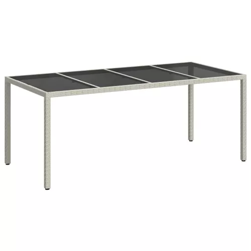 Kerti Étkezőasztal Fehér 190 x 90 x 75 cm Poli rattan