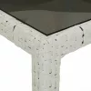 Kerti Étkezőasztal Fehér 190 x 90 x 75 cm Poli rattan