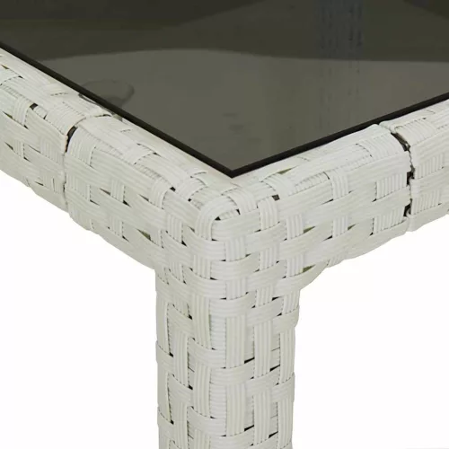 Kerti Étkezőasztal Fehér 190 x 90 x 75 cm Poli rattan
