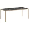 Kerti Étkezőasztal Bézs 190 x 90 x 75 cm Poli rattan