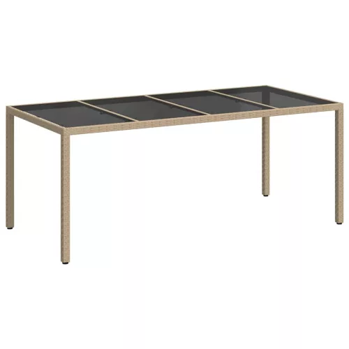 Kerti Étkezőasztal Bézs 190 x 90 x 75 cm Poli rattan