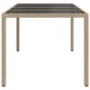 Kerti Étkezőasztal Bézs 190 x 90 x 75 cm Poli rattan