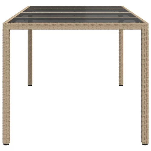 Kerti Étkezőasztal Bézs 190 x 90 x 75 cm Poli rattan