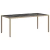 Kerti Étkezőasztal Bézs 190 x 90 x 75 cm Poli rattan