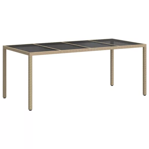 Kerti Étkezőasztal Bézs 190 x 90 x 75 cm Poli rattan