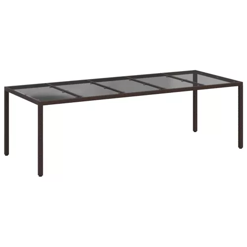 Kerti Étkezőasztal Barna 250 x 100 x 75 cm Poli rattan