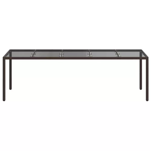 Kerti Étkezőasztal Barna 250 x 100 x 75 cm Poli rattan