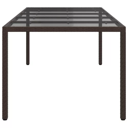 Kerti Étkezőasztal Barna 250 x 100 x 75 cm Poli rattan