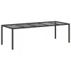 Kerti Étkezőasztal Barna 250 x 100 x 75 cm Poli rattan