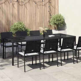   Kerti Étkezőasztal Tiszta fekete. 250 x 100 x 75 cm Poli rattan