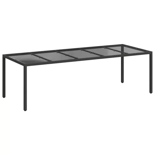 Kerti Étkezőasztal Tiszta fekete. 250 x 100 x 75 cm Poli rattan