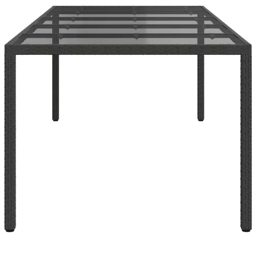 Kerti Étkezőasztal Tiszta fekete. 250 x 100 x 75 cm Poli rattan