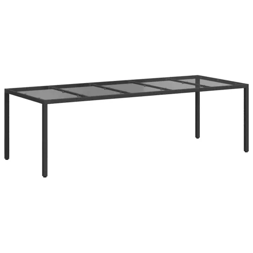 Kerti Étkezőasztal Tiszta fekete. 250 x 100 x 75 cm Poli rattan
