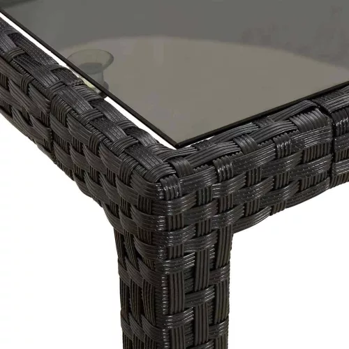 Kerti Étkezőasztal Tiszta fekete. 250 x 100 x 75 cm Poli rattan