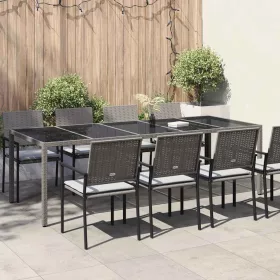 Kerti Étkezőasztal Szürke 250 x 100 x 75 cm Poli rattan