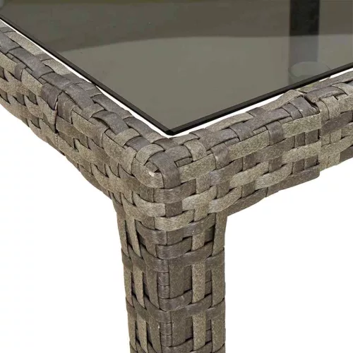 Kerti Étkezőasztal Szürke 250 x 100 x 75 cm Poli rattan