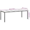 Kerti Étkezőasztal Szürke 250 x 100 x 75 cm Poli rattan