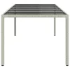 Fehér polyrattan és edzett üveg kerti asztal 250 x 100 x 75 cm