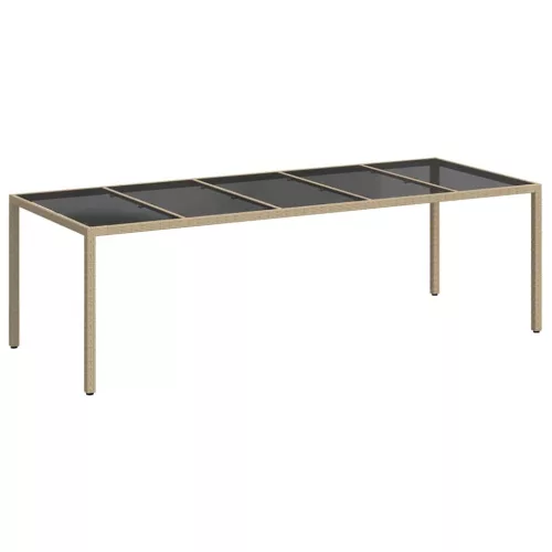 Kerti Étkezőasztal Bézs 250 x 100 x 75 cm Poli rattan