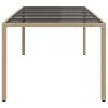 Kerti Étkezőasztal Bézs 250 x 100 x 75 cm Poli rattan