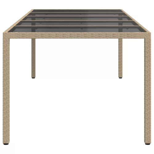 Kerti Étkezőasztal Bézs 250 x 100 x 75 cm Poli rattan