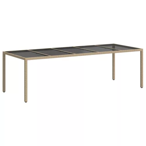 Kerti Étkezőasztal Bézs 250 x 100 x 75 cm Poli rattan