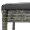 6 db szürke polyrattan bárszék párnákkal