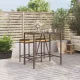 Barna polyrattan üveglapos bárasztal 110 x 70 x 110 cm