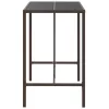 Barna polyrattan üveglapos bárasztal 110 x 70 x 110 cm