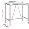 Barna polyrattan üveglapos bárasztal 110 x 70 x 110 cm
