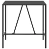 Fekete polyrattan üveglapos bárasztal 110 x 70 x 110 cm