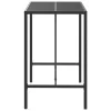 Fekete polyrattan üveglapos bárasztal 110 x 70 x 110 cm