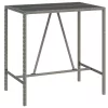 Szürke polyrattan üveglapos bárasztal 110 x 70 x 110 cm