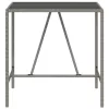 Szürke polyrattan üveglapos bárasztal 110 x 70 x 110 cm
