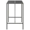 Szürke polyrattan üveglapos bárasztal 110 x 70 x 110 cm