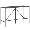 Barna polyrattan üveglapos bárasztal 180 x 70 x 110 cm