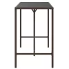 Barna polyrattan üveglapos bárasztal 180 x 70 x 110 cm