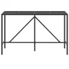 Fekete polyrattan üveglapos bárasztal 180 x 70 x 110 cm