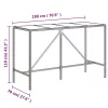 Fekete polyrattan üveglapos bárasztal 180 x 70 x 110 cm