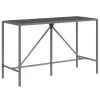Szürke polyrattan üveglapos bárasztal 180 x 70 x 110 cm