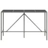 Szürke polyrattan üveglapos bárasztal 180 x 70 x 110 cm