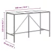 Szürke polyrattan üveglapos bárasztal 180 x 70 x 110 cm